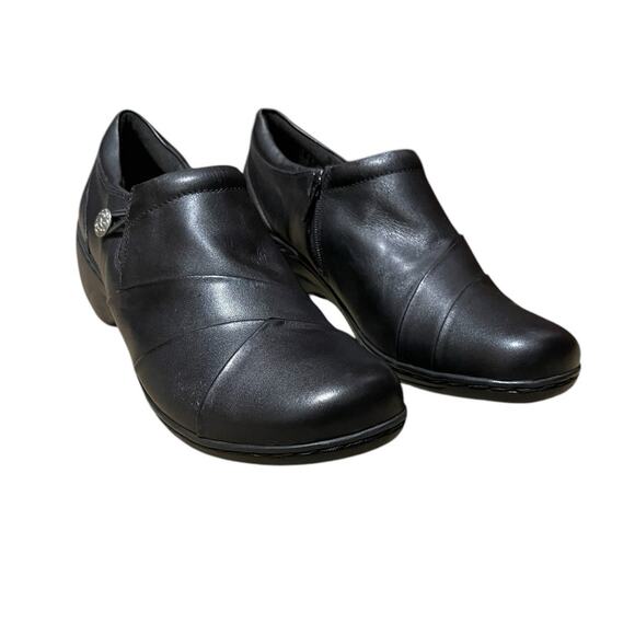 Clarks Women's Black Leather Channing Ann Comfort Slip-On Loafer Size 10 NEW - Picture 2 of 11